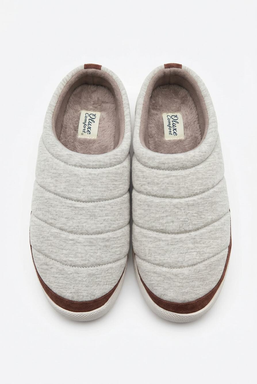 Dluxe by Dearfoams Men's Monte Slide Slippers Gray Quilted M 9-10 Loungewear